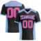 Black2283 Custom Black Pink-Light Blue Authentic Football Jersey