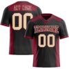 Custom Black Cream-Crimson Authentic Football Jersey