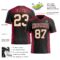 Black2284-2 Custom Black Cream-Crimson Authentic Football Jersey