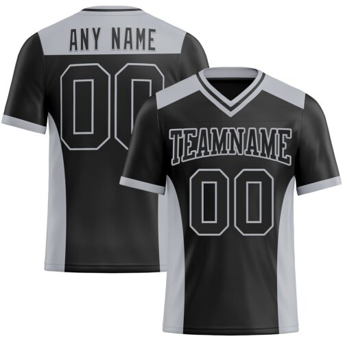Custom Black Gray Authentic Football Jersey