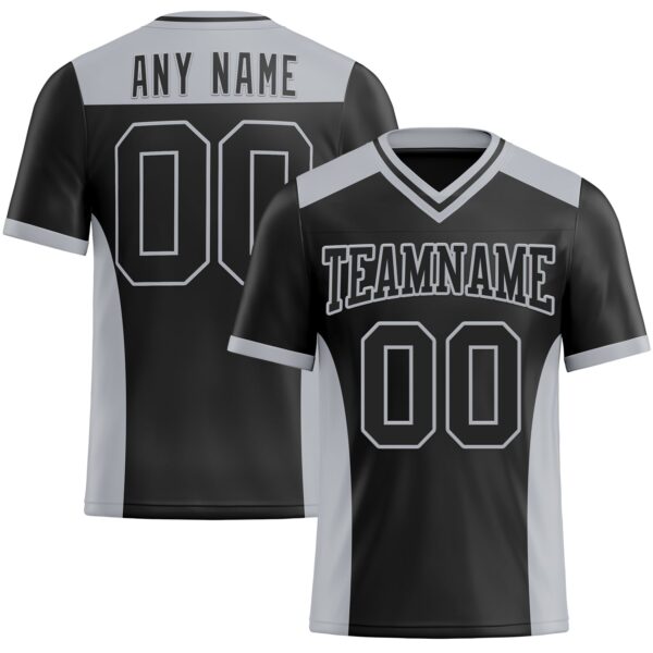 Custom Black Gray Authentic Football Jersey
