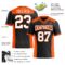 Black2288-2 Custom Black White-Orange Authentic Football Jersey