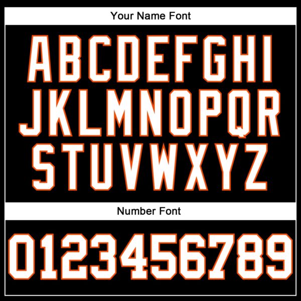 Custom Black White-Orange Authentic Football Jersey