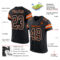 Black2497-1 Custom Black White-Orange Mesh Authentic Football Jersey
