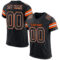 Black2497 Custom Black White-Orange Mesh Authentic Football Jersey