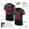 Black2500-1 Custom Black Crimson-Cream Mesh Authentic Football Jersey