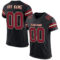 Black2500 Custom Black Crimson-Cream Mesh Authentic Football Jersey