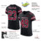 Black2502-1 Custom Black Crimson-White Mesh Authentic Football Jersey
