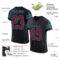 Black2503-1 Custom Black Crimson-Teal Mesh Authentic Football Jersey