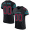 Black2503 Custom Black Crimson-Teal Mesh Authentic Football Jersey