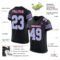 Custom Black Light Blue-Pink Mesh Authentic Football Jersey