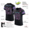 Black2507-1 Custom Black Light Blue-Pink Mesh Authentic Football Jersey