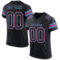 Black2507 Custom Black Light Blue-Pink Mesh Authentic Football Jersey