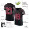 Black2516-1 Custom Black Cardinal-Gray Mesh Authentic Football Jersey
