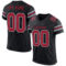 Black2516 Custom Black Cardinal-Gray Mesh Authentic Football Jersey