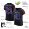 Black2519-1 Custom Black Royal-Red Mesh Authentic Football Jersey