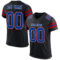 Black2519 Custom Black Royal-Red Mesh Authentic Football Jersey