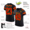 Black2521-1 Custom Black Red-Gold Mesh Authentic Football Jersey