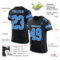 Black2523-1 Custom Black Powder Blue-White Mesh Authentic Football Jersey