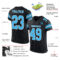 Custom Black Sky Blue-White Mesh Authentic Football Jersey