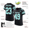 Custom Black Ice Blue-White Mesh Authentic Football Jersey