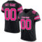 Black2530 Custom Black Hot Pink-White Mesh Authentic Football Jersey
