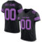 Black2533 Custom Black Medium Purple Mesh Authentic Football Jersey