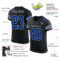Black2540-1 Custom Black Royal-Gray Mesh Authentic Football Jersey