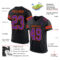 Custom Black Purple-Orange Mesh Authentic Football Jersey