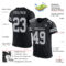 Black2543-1 Custom Black Gray-Steel Gray Mesh Authentic Football Jersey