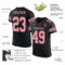 Black2544-1 Custom Black Medium Pink-Steel Gray Mesh Authentic Football Jersey