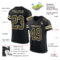 Black2550-1 Custom Black Olive-Cream Mesh Authentic Football Jersey