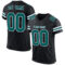 Black2551 Custom Black Midnight Green-White Mesh Authentic Football Jersey