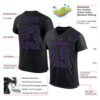 Custom Black Purple Mesh Authentic Football Jersey