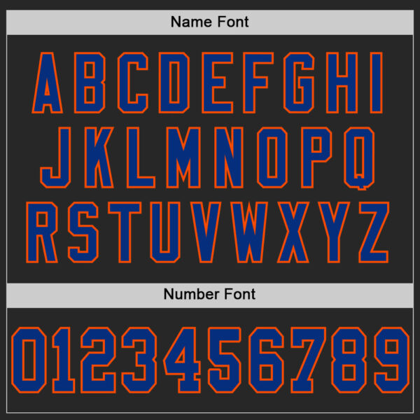 Custom Black Royal-Orange Mesh Authentic Football Jersey