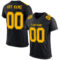 Black2562 Custom Black Gold Mesh Authentic Football Jersey