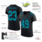 Custom Black Teal Mesh Authentic Football Jersey