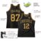 Custom Black Old Gold Pinstripe Old Gold Authentic Basketball Jersey