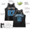 Custom Black White Pinstripe Blue Authentic Basketball Jersey