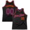 Custom Black Purple-Orange Authentic Throwback Basketball Jersey