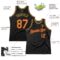 Custom Black Old Gold-Red Authentic Throwback Basketball Jersey