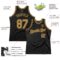 Custom Black Old Gold Authentic Throwback Basketball Jersey