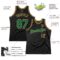 Custom Black Kelly Green-Old Gold Authentic Throwback Basketball Jersey