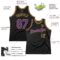Custom Black Purple-Old Gold Authentic Throwback Basketball Jersey