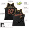 Custom Black Burgundy-Old Gold Authentic Throwback Basketball Jersey