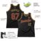 Custom Black Burgundy-Old Gold Authentic Throwback Basketball Jersey