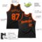 Custom Black Orange Authentic Throwback Basketball Jersey