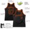 Custom Black Orange Authentic Throwback Basketball Jersey