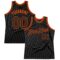 Custom Black Orange Authentic Throwback Basketball Jersey