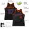 Custom Black Royal-Orange Authentic Throwback Basketball Jersey